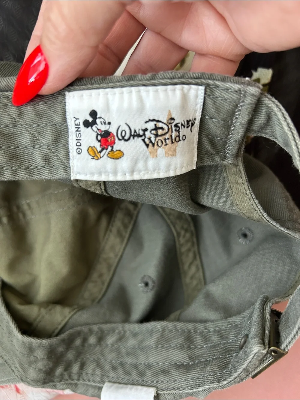 Disney Olive Green True Vintage Characters Baseball Cap Adult Size